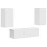 Ensemble de meuble TV mural Montage mural 4 pcs Blanc brillant 619005619005
