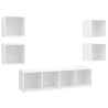 Ensemble de meuble TV 5 pcs Blanc Bois d'ingénierie 619007619007