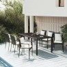 Ensemble à manger de jardin coussins 7pcs Noir Résine tressée 619012619012