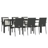 Ensemble à manger de jardin coussins 7pcs Noir Résine tressée 619012619012