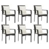 Ensemble à manger de jardin coussins 7pcs Noir Résine tressée 619012619012