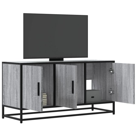 Meuble TV sonoma gris 100x35x50 cm bois d'ingénierie et métal 619018619018