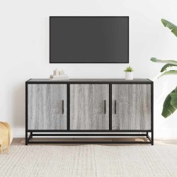 Meuble TV sonoma gris 100x35x50 cm bois d'ingénierie et métal 619018619018