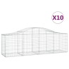 Paniers à gabions arqués 10 pcs 200x50x60/80 cm Fer galvanisé 619019619019