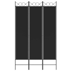 Cloison de séparation 3 panneaux Noir 120x200 cm Tissu 619024619024