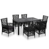 Ensemble à manger d'extérieur 7 pcs Résine tressée Noir 619030619030