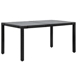 Ensemble à manger d'extérieur 7 pcs Résine tressée Noir 619030619030