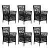 Ensemble à manger d'extérieur 7 pcs Résine tressée Noir 619030619030