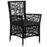 Ensemble à manger d'extérieur 7 pcs Résine tressée Noir 619030619030