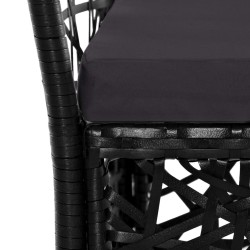 Ensemble à manger d'extérieur 7 pcs Résine tressée Noir 619030619030