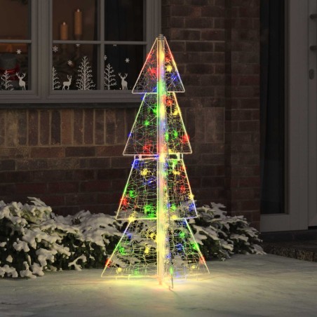 Sapin de Noël avec 100 LED Multicolore 120 cm Acrylique 619036619036