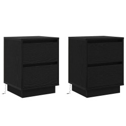 Cabinet de chevet 2 pcs Chêne noir 39 x 34,5 x 50 cm 619037619037