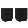 Cabinet de chevet 2 pcs Chêne noir 39 x 34,5 x 50 cm 619037619037