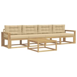 Ensemble de canapés d'extérieur 4 pcs Blanc et Beige 619041619041