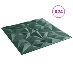 Panneaux muraux 24 pcs Vert Améthyste 50 x 50 cm Mousse XPS 619046619046