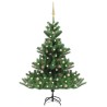 Sapin de Noël artificiel Nordmann avec LED et boules Vert 150cm 619047619047