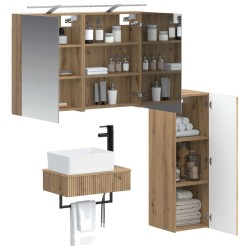 Ensemble d'armoire de salle de bain 4 pc Chêne artisanal 619054619054
