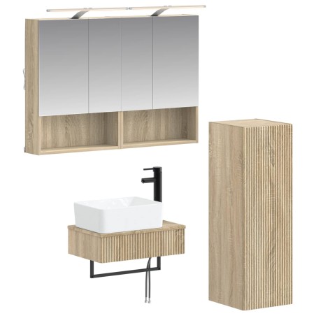 Ensemble d'armoire de salle de bain 4 pcs Chêne Sonoma 619055619055
