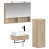 Ensemble d'armoire de salle de bain 4 pcs Chêne Sonoma 619055619055