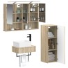 Ensemble d'armoire de salle de bain 4 pcs Chêne Sonoma 619055619055