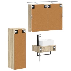 Ensemble d'armoire de salle de bain 4 pcs Chêne Sonoma 619055619055