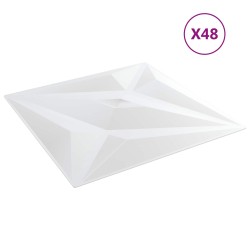 Panneaux muraux 12 pcs Étoile blanche 50 x 50 cm Mousse XPS 619057619057