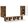 Ensemble de meuble TV mural 4 pcs Chêne fumé Bois d'ingénierie 619058619058