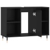 Armoire de salle de bain noir 80x33x60 cm bois d'ingénierie 619059619059