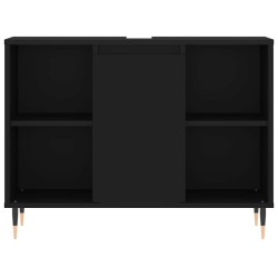 Armoire de salle de bain noir 80x33x60 cm bois d'ingénierie 619059619059