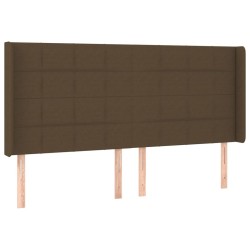 Tête de lit avec oreilles Marron foncé 203x16x118/128 cm Tissu 619060619060