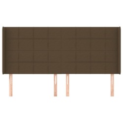 Tête de lit avec oreilles Marron foncé 203x16x118/128 cm Tissu 619060619060