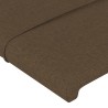 Tête de lit avec oreilles Marron foncé 203x16x118/128 cm Tissu 619060619060