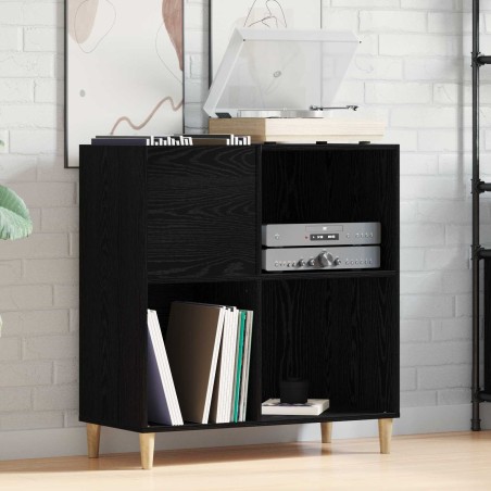 Meuble à vinyles Chêne noir 84,5 x 38 x 89 cm Bois d'ingénierie 619062619062