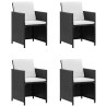 Ensemble à manger d’extérieur 9 pcs coussin Résine tressée Noir 619063619063