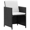 Ensemble à manger d’extérieur 9 pcs coussin Résine tressée Noir 619063619063