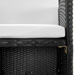 Ensemble à manger d’extérieur 9 pcs coussin Résine tressée Noir 619063619063