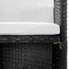 Ensemble à manger d’extérieur 9 pcs coussin Résine tressée Noir 619063619063