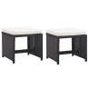 Ensemble à manger d’extérieur 9 pcs coussin Résine tressée Noir 619063619063