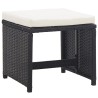 Ensemble à manger d’extérieur 9 pcs coussin Résine tressée Noir 619063619063