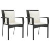 Ensemble à manger de jardin coussins 7pcs Noir Résine tressée 619065619065