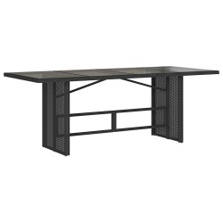 Ensemble à manger de jardin coussins 7pcs Noir Résine tressée 619065619065
