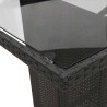 Ensemble à manger de jardin coussins 7pcs Noir Résine tressée 619065619065