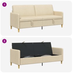 Sofa avec rangement Crème 192 x 78 x 87 cm Polyester 619079619079