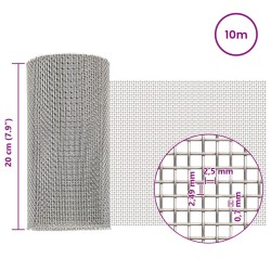 Écran en maille 20 x 1000 cm 8 Mesh Acier Inoxydable 201 619081619081