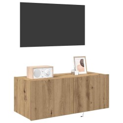 Meuble TV mural 80 x 35 x 31 cm Chêne artisanal 619086619086