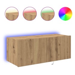 Meuble TV mural 80 x 35 x 31 cm Chêne artisanal 619086619086