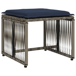 Ensemble à manger de jardin 7 pcs coussins gris résine tressée 619087619087