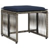 Ensemble à manger de jardin 7 pcs coussins gris résine tressée 619087619087