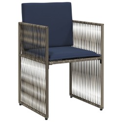 Ensemble à manger de jardin 7 pcs coussins gris résine tressée 619087619087