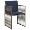 Ensemble à manger de jardin 7 pcs coussins gris résine tressée 619087619087